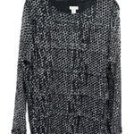 Chico's Chico’s Black Polka Dot Lace Top with Tiered Long Sheer Sleeves Size 4/ XXL Photo 0