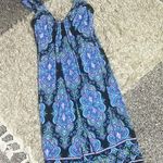 Maggy London Maggy L blue purple printed v neck plunging dress size 4 Photo 0