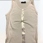 Bebe 2000s Women's Y2k white tank w/gold line ribbon detail Size S Photo 3