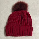 NWT Red Knit Beanie with Pom Pom Cozy Winter Hat Knit Hat Knit Toque Warm Photo 0