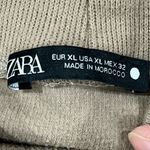 ZARA Brown Ribbed Long Sleeve Mock Neck Cropped Shirt Photo 2