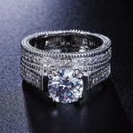 Boutique NEW 2pc Set 2 Carat Solitaire Diamond Engagement Wedding Photo 1