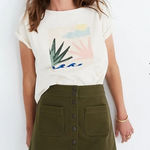 Madewell Raw-Hem A-Line Mini Skirt in Kale Photo 0