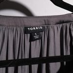 Torrid Satin Tie-Front Peasant Blouse Gray Long Sleeve 1X Corp Core Office Siren Photo 1