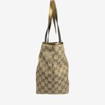 Gucci GG Canvas Gold Leather Trim Tote 137396 002404 with Charm & Cards Photo 13