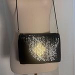 Vintage Black Mesh Crossbody Purse with Gold Diamond Detail Photo 0