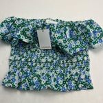 Sugar Lips Turquatic Floral Brienne Smocked Ruffle Tube Top Women Small NEW *FLAW Photo 1