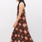 ZARA  Blue Red Diamond Printed Midi Dress Size Medium Photo 0