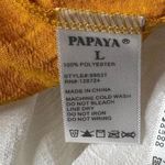 Papaya Women’s Daisy Floral Lace Neckline Blouse Sleeveless Boho Style Golden Yellow Size Large Photo 3