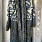 Vince Camuto Women's Colorblocked Jacquard Fringe Long Cardigan boho print sz S Photo 3