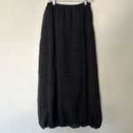 Max Mara  Pianoforte Crinkle Maxi Skirt Bubble Hem Black Vintage‎ Photo 1