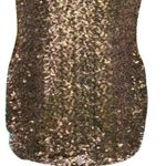 Cache  Gold Metallic Sequin Encrusted Key Hole Back Event Dress Lined NWT $178 Photo 5