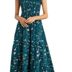 Hill House  - Ellie Nap Moody Floral Teal Dress Sz XXS Photo 0