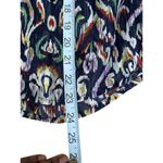 Molly Bracken  Oversized Printed Sheer Blouse V Neck Pom Pom Long Sleeves Sz S Photo 6