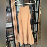 ZARA muslin mini dress crinkle halter tiered open back square neck adjustable Photo 1