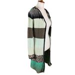 BKE  Women’s Hooded Open Front‎ Cardigan Sweater Size S Multi-Color Knit Longline Photo 2