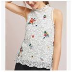 Maeve Anthropologie Macie Tank Top White Lace Floral Embroidered Womens … Photo 5