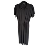Eileen Fisher  - Black Short Sleeve Wide Leg Jumpsuit Drawstring Waist Sz S Photo 2