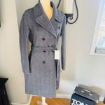 SOIA & KYO Safira Double Breasted Wool Herringbone Coat, Black/Gray Medium NWT Photo 2