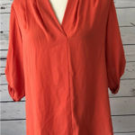 NWT Mossimo Roll Tab Sleeve Shirt Blouse Orange Small Orange Career Womens Photo 0