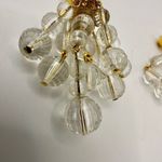 Avon Gold tone clear lucite beaded multi strand clip on drop earrings Photo 8
