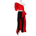 NBD  Red One Shoulder Top XS Cocktail Party Designer Taffeta Revolve $188 NEW Photo 5