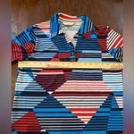 Allison Daley  Blouse Shirt Petite PS/P Red White Blue 4th of July Pool Party Photo 4