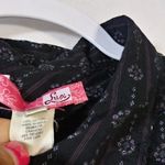 Lux Black Boho Button Front Shirt Dress Casual Festival Size Small Photo 5