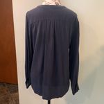 Antonio Melani Long Sleeve Black Silk Blouse Top Tie V-Neck Women's Medium Photo 4