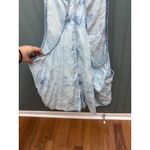 Aerie  Women's Denim‎ Romper Overalls Shorts Tie Strap Acid Wash Blue L/G Photo 3