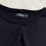 Michael Lauren NWT  Short Sleeve Fringe Hem Tee | Solid Black | XS Photo 4