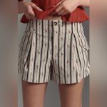 Anthropologie NWT Pleated Striped Floral Print Shorts Size 12 Photo 1