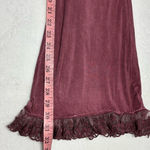 POL Burgundy Flare Pants with Lace Trim Wooden Beads Size M Photo 9