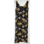 Baik Baik Vintage Hawaiian Banana Floral Print Sleeveless Shift Dress XS Photo 3