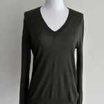 J Crew Collection Sweater Womens Medium Italian Cashmere V Neck Lightweight Green Photo 0