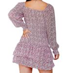 Princess Polly  Carrillo Floral Mini Dress Size 2 Long Sleeve Smocked Tiered Boho Photo 1