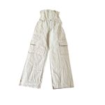 Wild Fable NWT Women's Size XSmall Tube Cargo Denim Jumpsuit Off White Pockets Photo 1