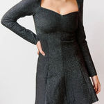 Elliatt  Mallory Long Sleeve sweet heart neck line Mini Dress Black Shimmer L Photo 0