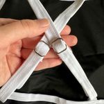 Blooming Jelly NWT High Neck Bikini Top Womens Size L Black White Swim Pool Photo 3