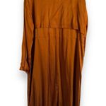 Torrid Womens Trench Jacket Sz 1 L 12 Copper Dotted Jacquard Coat Long Photo 3