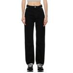 frame denim FRAME Le High N Tight Straight Cut-Out Waist‎ Jeans in Film Noir Black Size 25 Photo 3