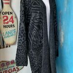 Fortune + Ivy  Animal Print Long Line Open Cardigan Photo 4
