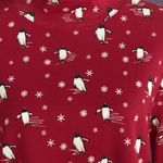 Karen Scott X-Large Top Holiday Penguins Snowflake Long Sleeve Stretch Mock Neck Photo 1
