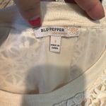 Blu Pepper Vintage Top Womens Small Crochet Overlay‎ Cream Button Back Photo 5