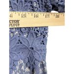 Saving Paige Floral Lace Pleated Midi‎ Dress Women's Size S Blue Modest Dainty Photo 8