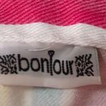 Deadstock Vintage 90s Bonjour Rainbow Stripe High Waist Denim Shorts Mom Jeans Yellow Size XS Photo 7