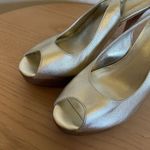 Cole Haan  Gold Leather Sling Back Open Toe Platforms‎ Sandal Size 9.5 B Photo 1