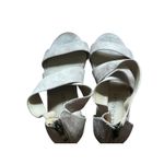 Aerosoles Women's Beige Faux Suede Gladiator Strappy Wedge Heel Sandals size 9 Photo 6