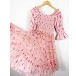 Ivy City Co Jess Dress Strawberry Fields Size XXS Tulle Stretch Smocked Tiered Pink Photo 11