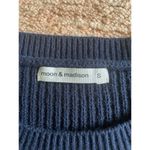 Moon Madison Navy White Striped Sleeveless Knit Sweater Size Small Cotton Blend Photo 1